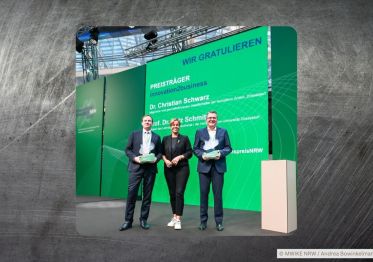 Das Bild zeigt Impressionen der Veranstaltung „Innovationskongress NRW 2025" am EUREF Campus in Düsseldorf (Photocredit: Copyright MWIKE NRW / Andrea Bowinkelmann).